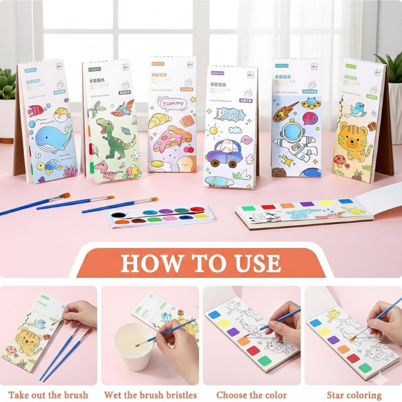 Pocket Watercolour Painting Book for Kids & Beginners
