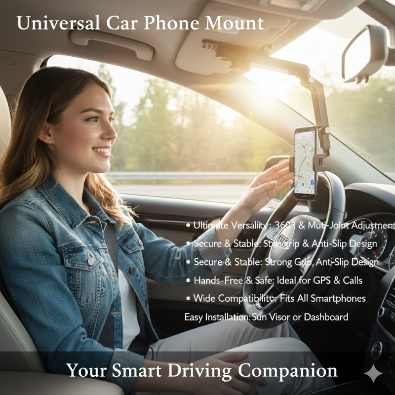 Adjustable Multi-Purpose Mobile Phone Holder Stand – Desk, Kitchen & Car Use