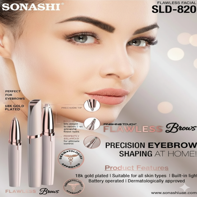 Flawless Women’s Eyebrow Trimmer – Painless Precision Hair Remover