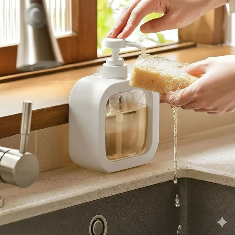 Large Capacity Plastic Soap Dispenser Bottle – Refillable Pump for Bathroom & Kitchen