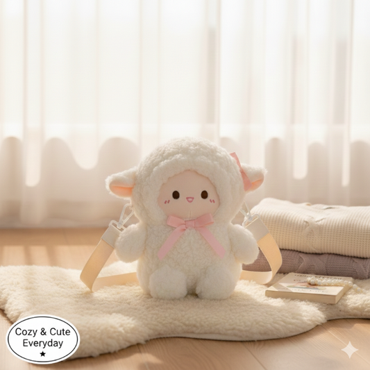Cute Lamb Plush Sling Bag – Soft & Adorable Casual Mini Bag