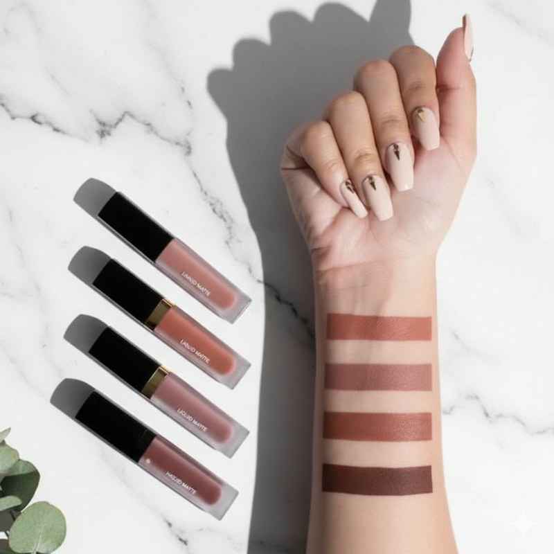 Nude Red Edition Liquid Lipstick Set – 4 Everyday Shades (16 ml)