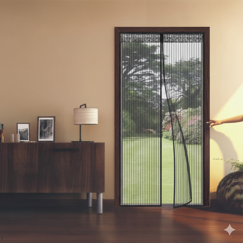Magnetic Mesh Mosquito Door Curtain – Foldable Insect Protection Screen