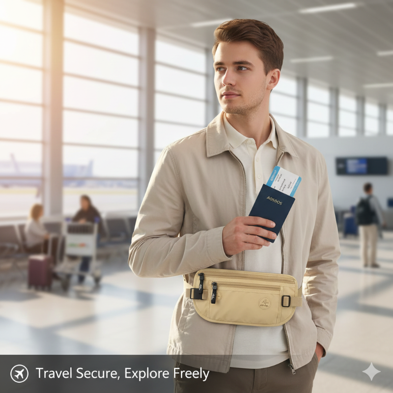 Slim Travel Waist Belt Bag – Lightweight Hidden Money & Essentials Pouch
