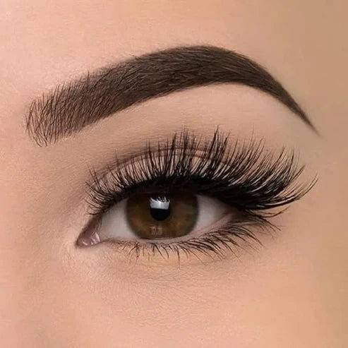 Bonjour 3D Natural False Eyelashes with Latex Glue + Free Nail Set