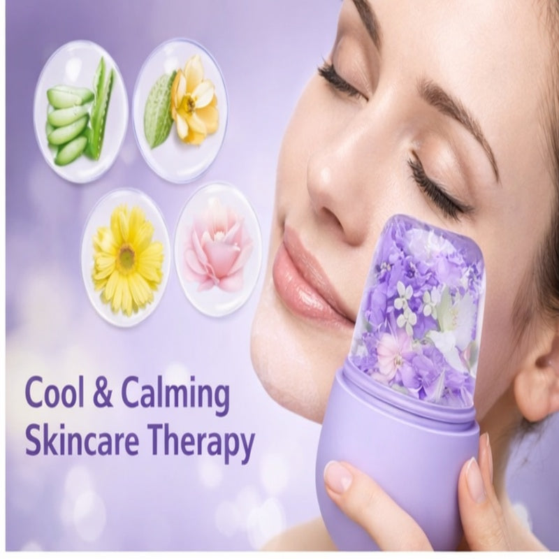 Paw Shaped Ice Roller for Face with Scrubber - Glowing Skin & Puffy Eyes